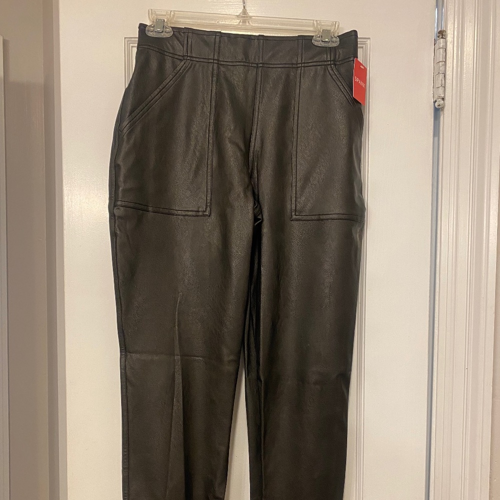NWT Spanx Leather-Like Joggers, Small